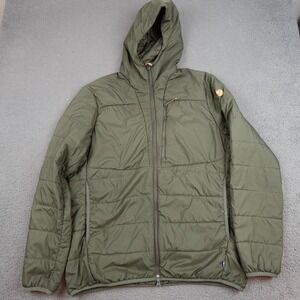 Fjallraven Keb Padded Hoodie Jacket Mens XL Green Insulated Hooded Full Zip